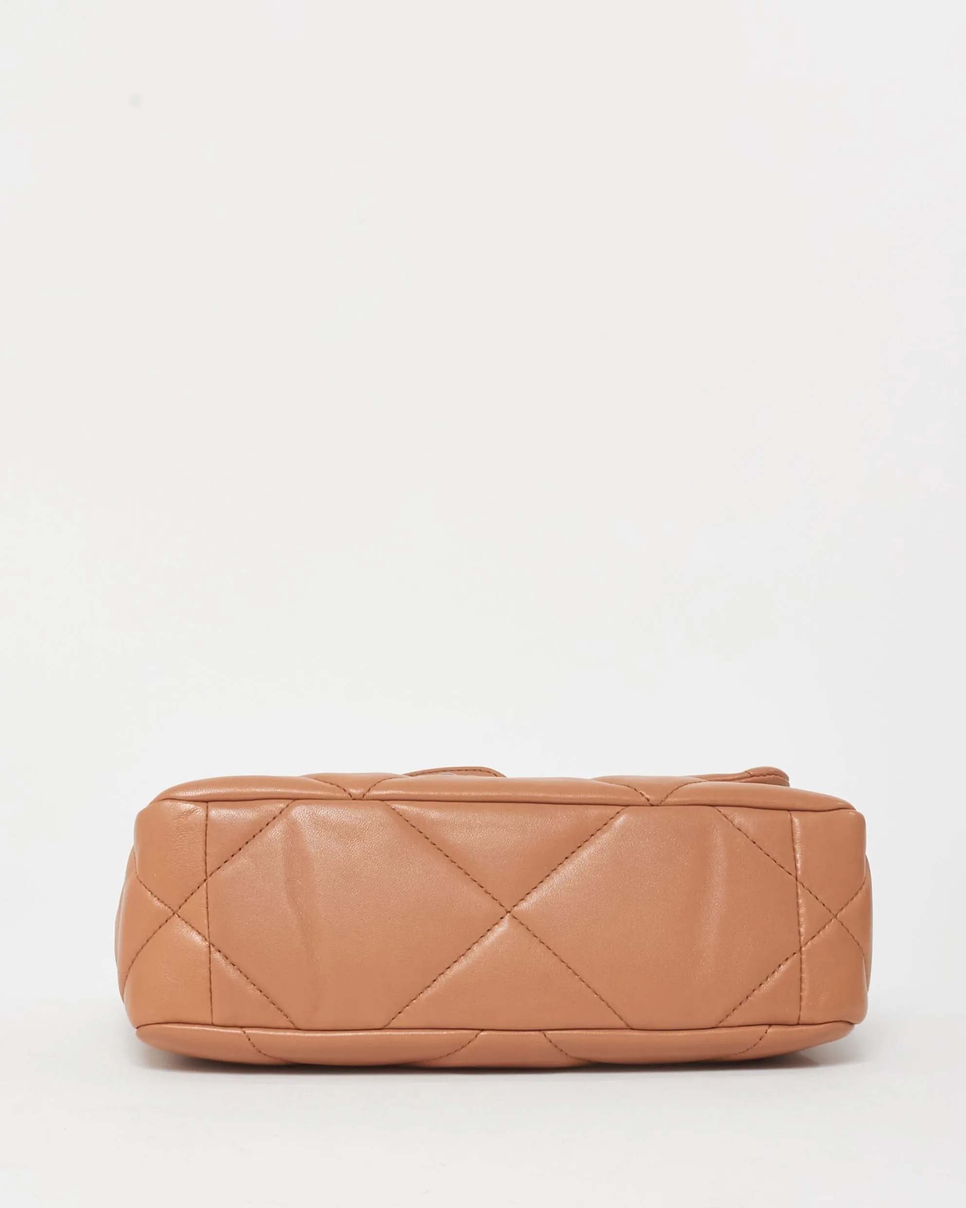 Chanel Camel Brown Lambskin Leather Chanel 19 Bag