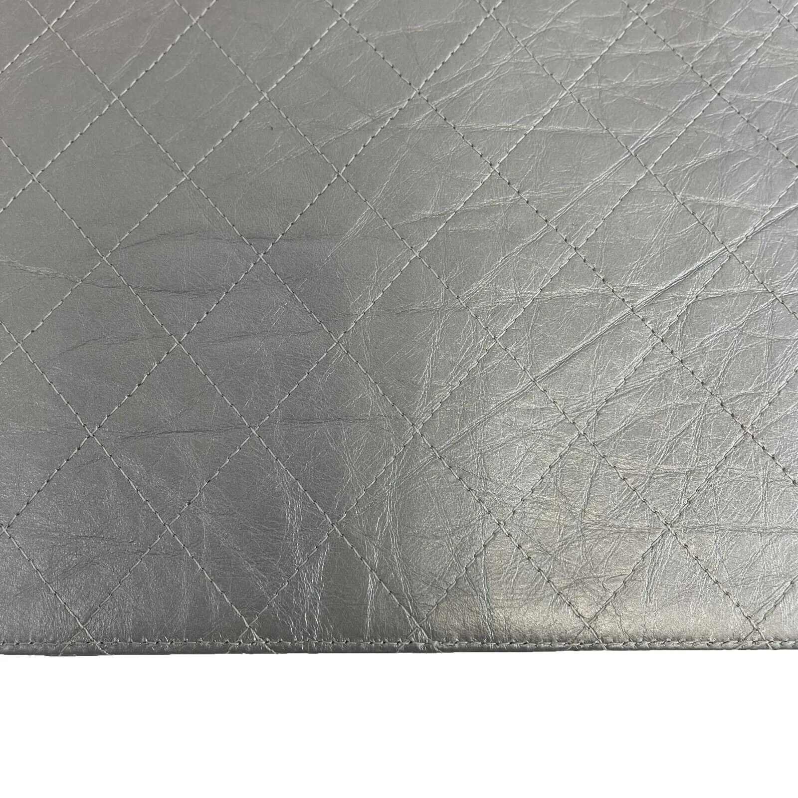 CHANEL - CC Aged Calfskin iPad Cover - Silver / Pink