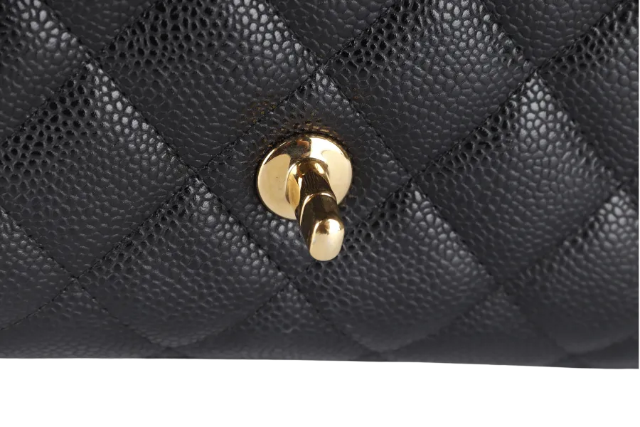 CHANEL CLASSIC DOUBLE FLAP MAXI (1723xxxx) BLACK CAVIAR LEATHER GOLD HARDWARE WITH DUST COVER