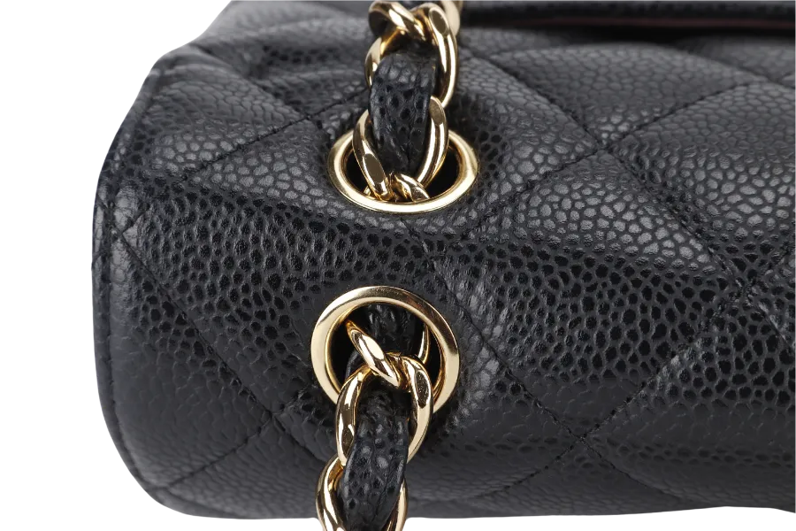 CHANEL CLASSIC DOUBLE FLAP MAXI (1723xxxx) BLACK CAVIAR LEATHER GOLD HARDWARE WITH DUST COVER