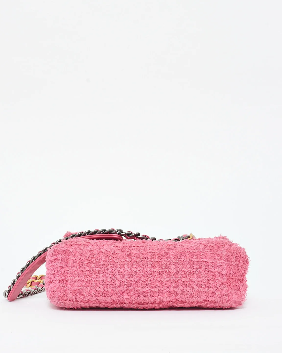 Chanel Dark Pink Tweed Chanel 19 Crossbody Bag