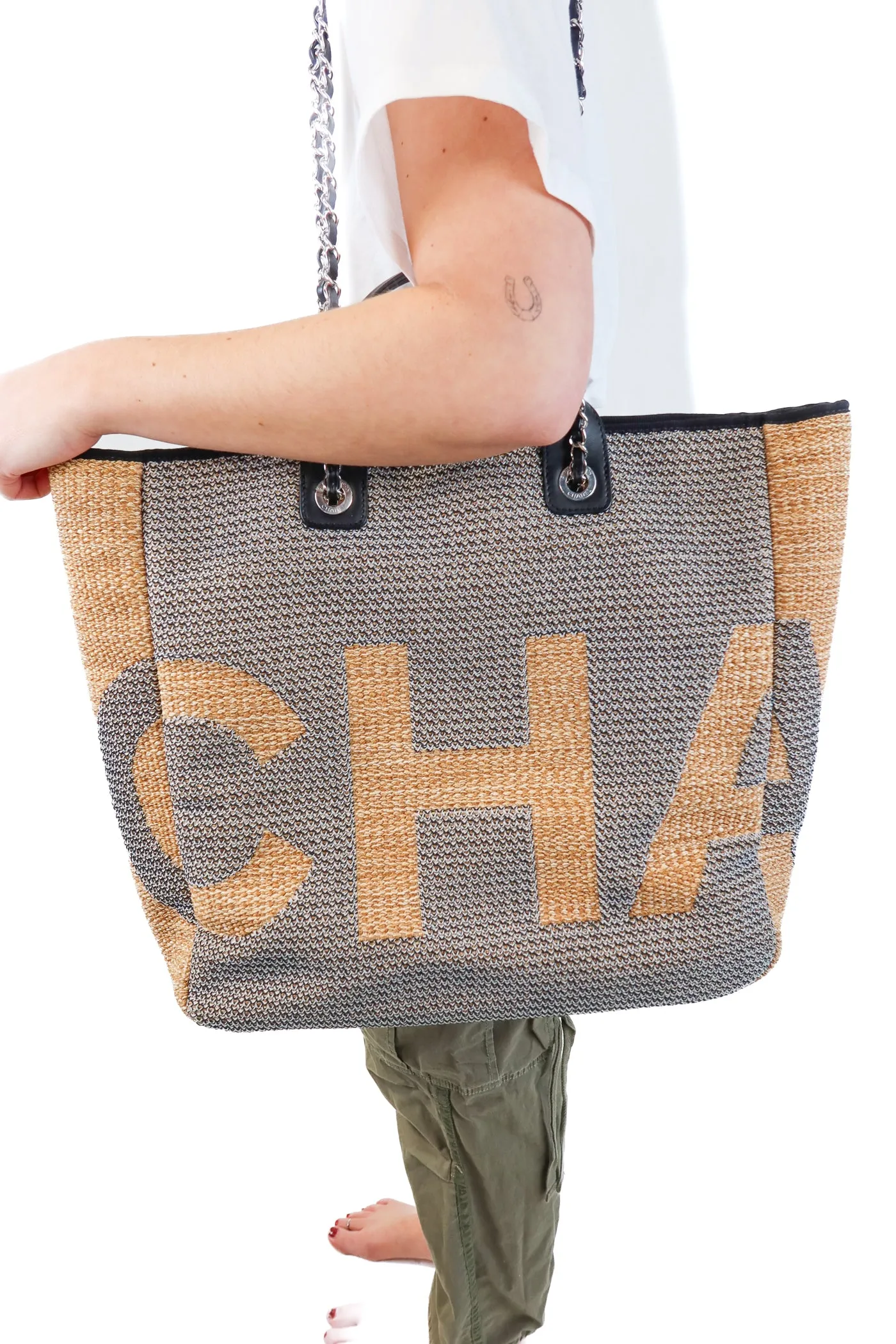 Chanel Deauville Canvas Tote (retail $3,800)