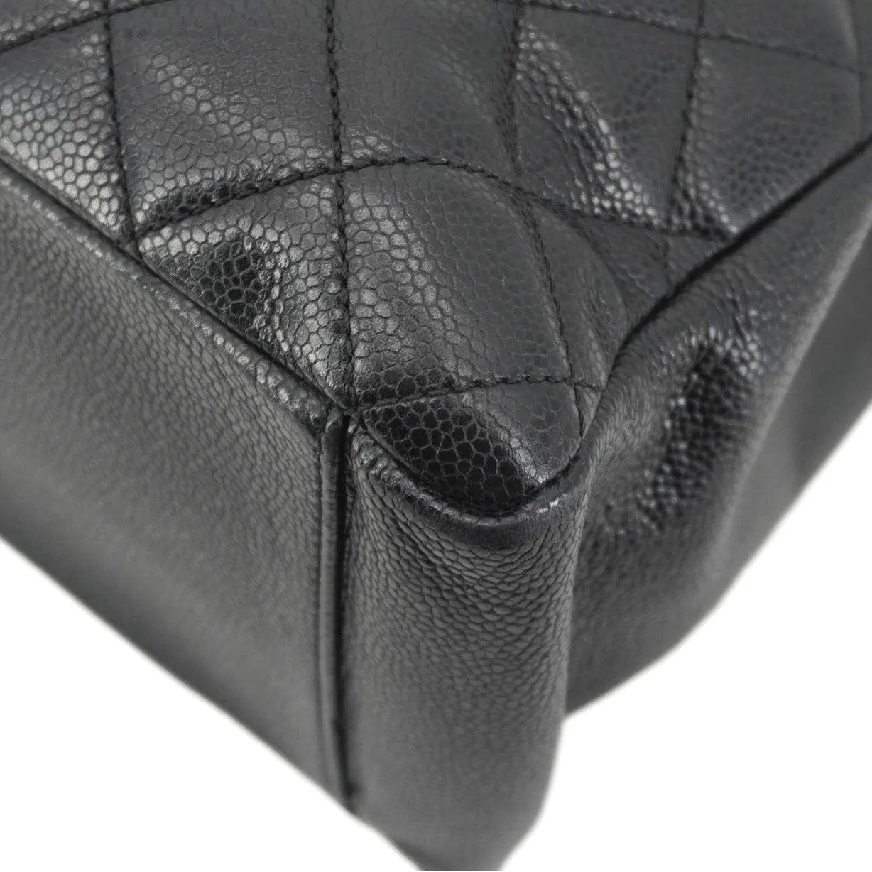CHANEL Grand Shopping Quilted Leather Tote Bag Black