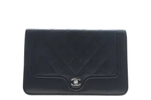 Chanel Lambskin Quilted Wallet On Chain Black