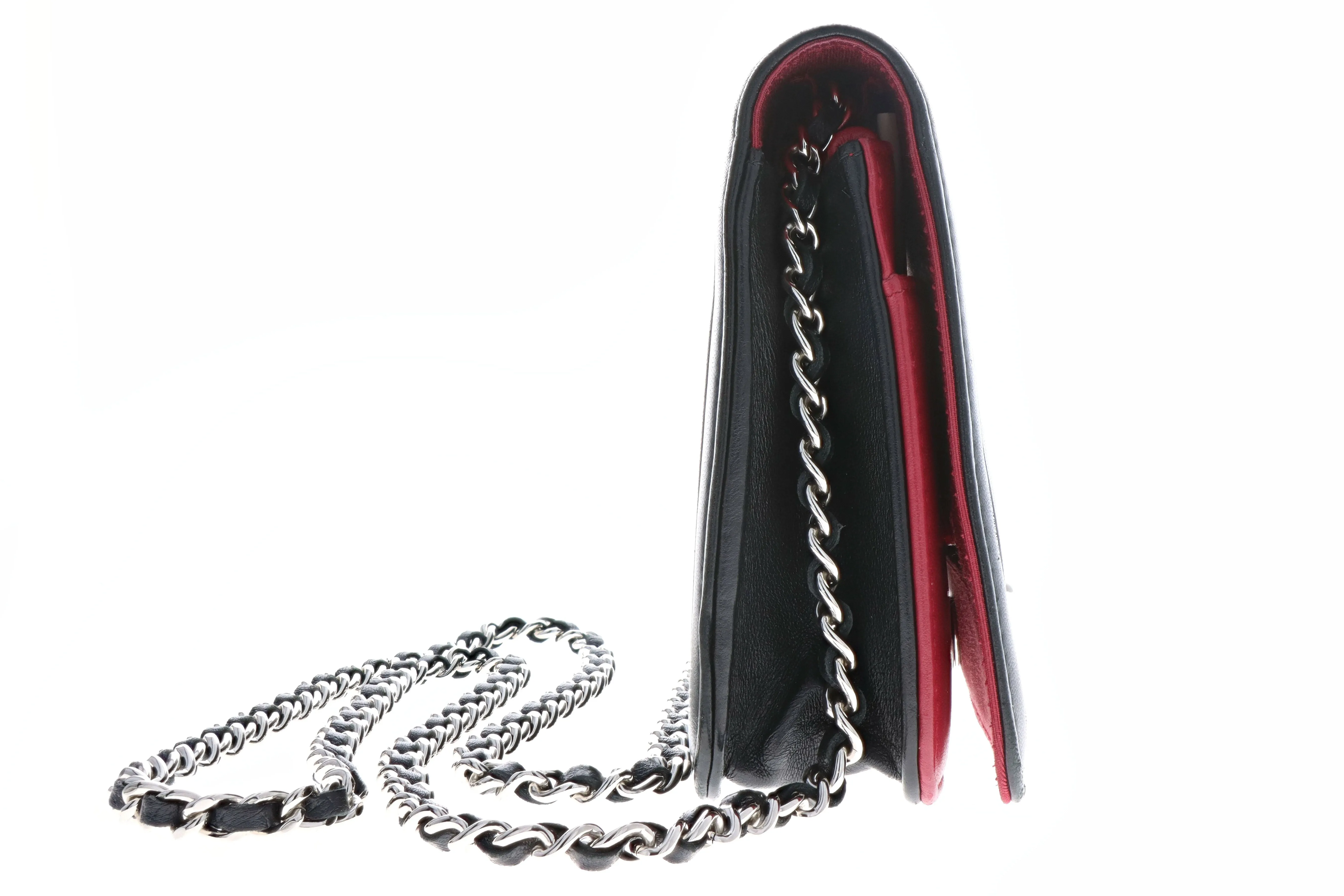 Chanel Lambskin Quilted Wallet On Chain Black