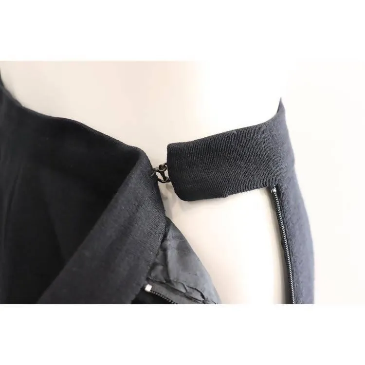 CHANEL Navy Blue Double Knit Jacket and Skirt Set | Size EU 40