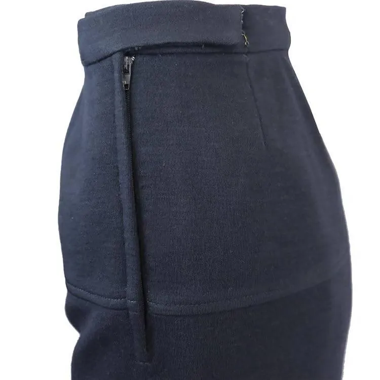 CHANEL Navy Blue Double Knit Jacket and Skirt Set | Size EU 40