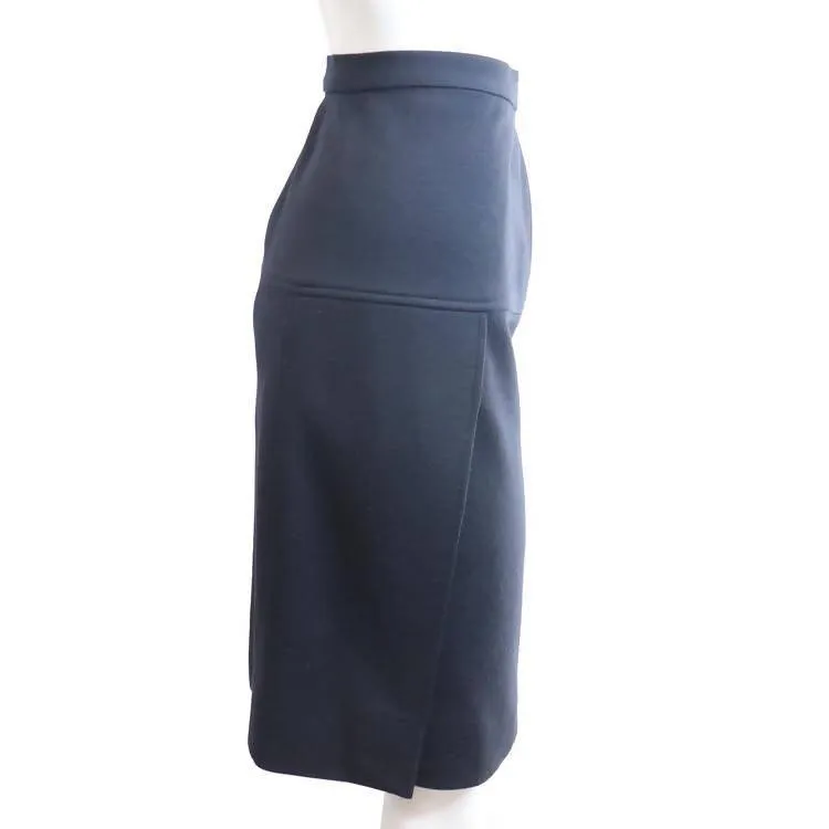 CHANEL Navy Blue Double Knit Jacket and Skirt Set | Size EU 40