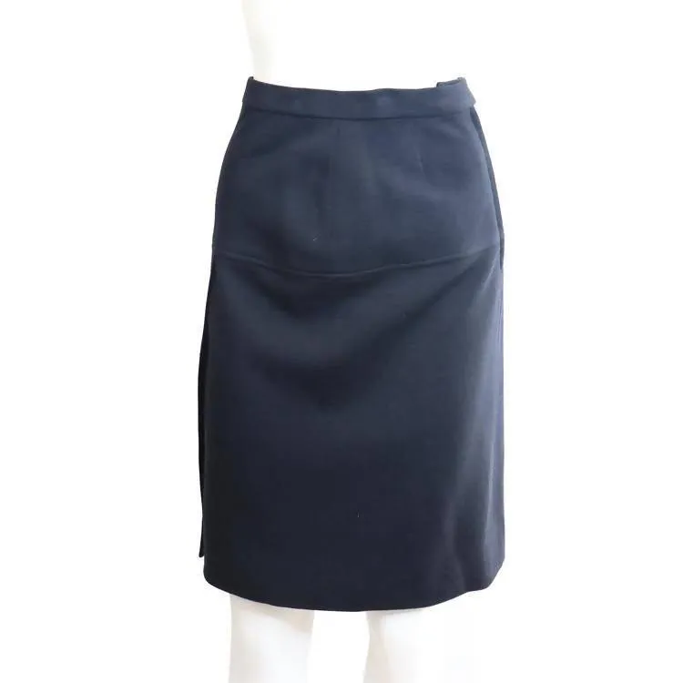 CHANEL Navy Blue Double Knit Jacket and Skirt Set | Size EU 40