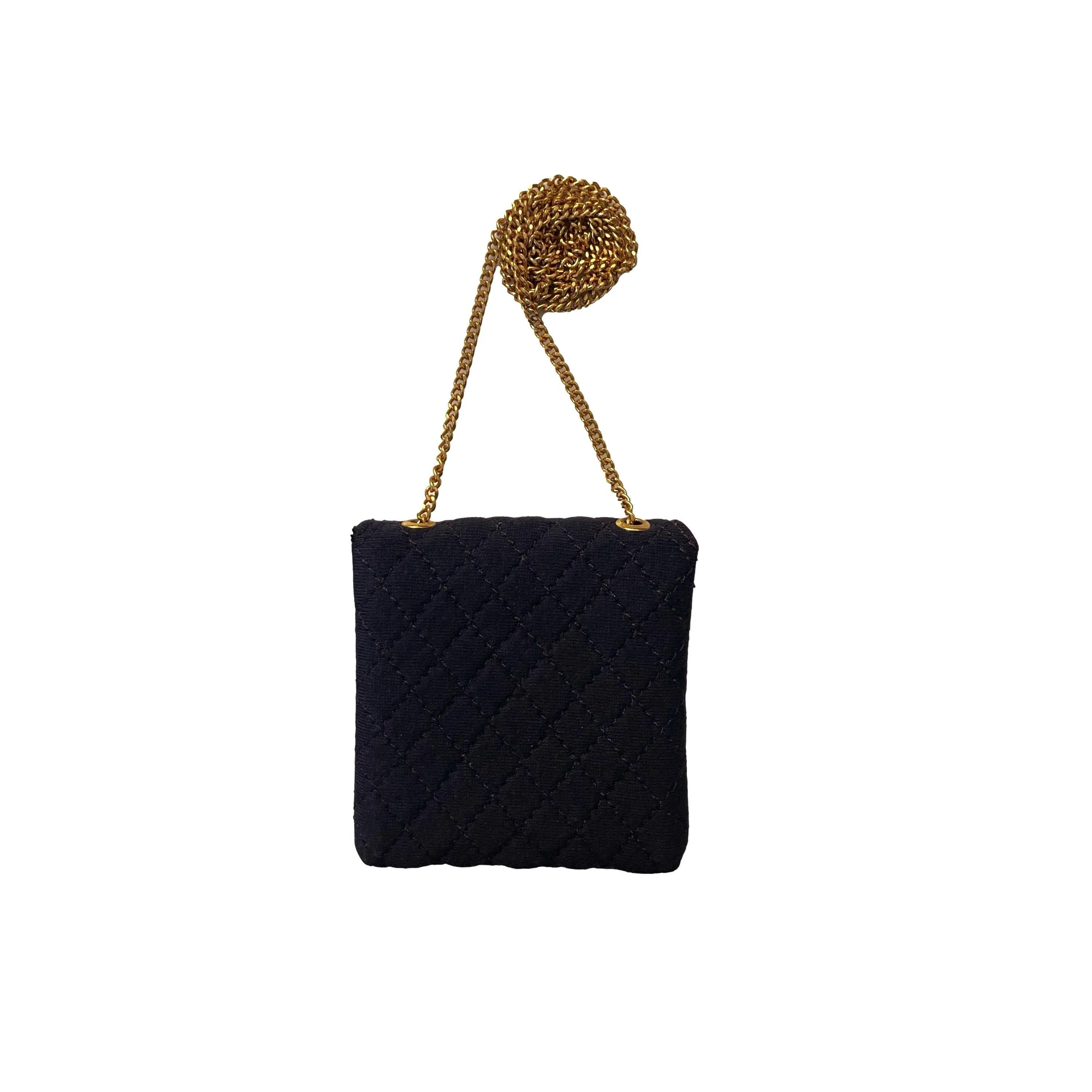 Chanel Navy Quilted Micro Bag