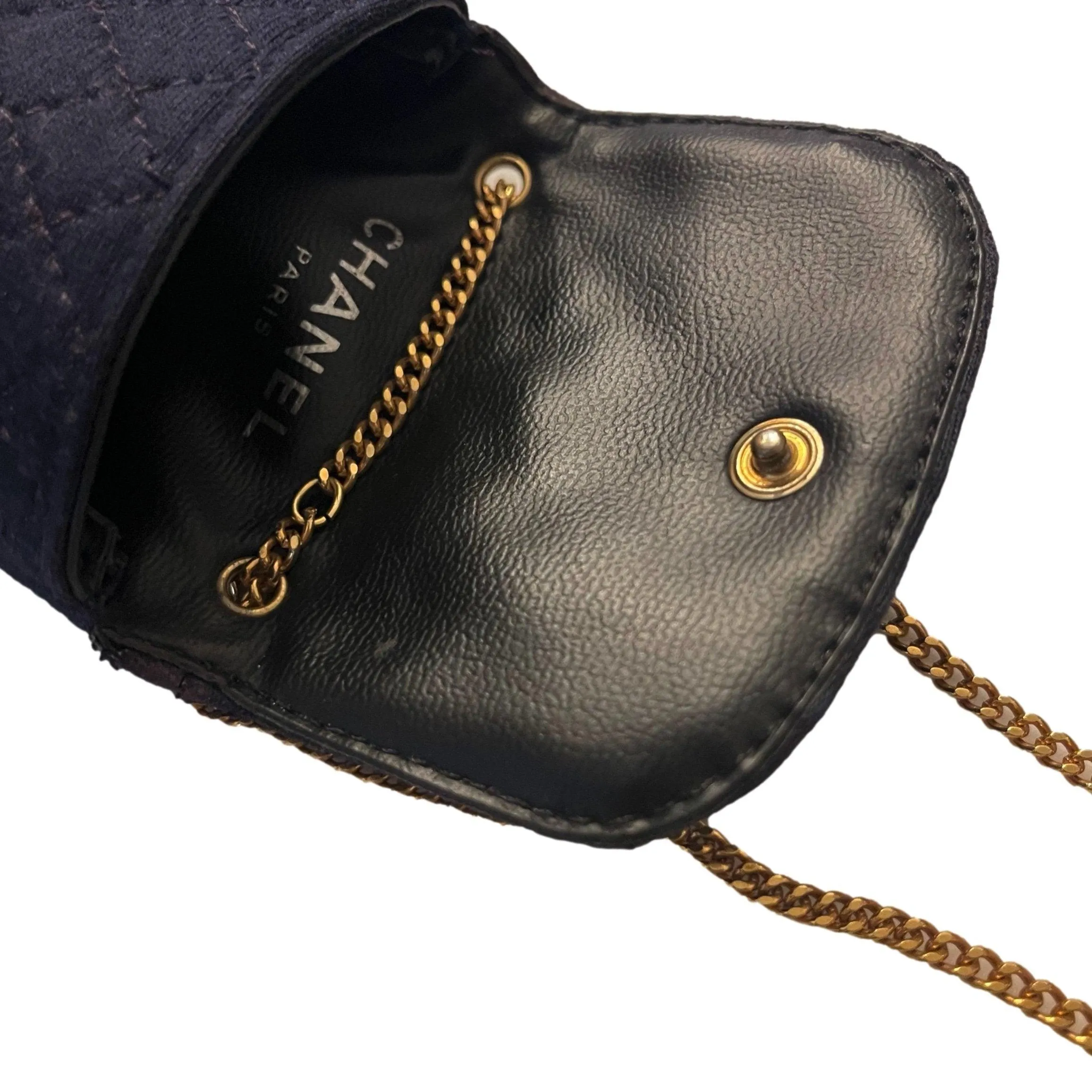 Chanel Navy Quilted Micro Bag