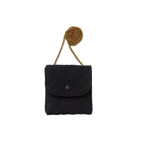Chanel Navy Quilted Micro Bag