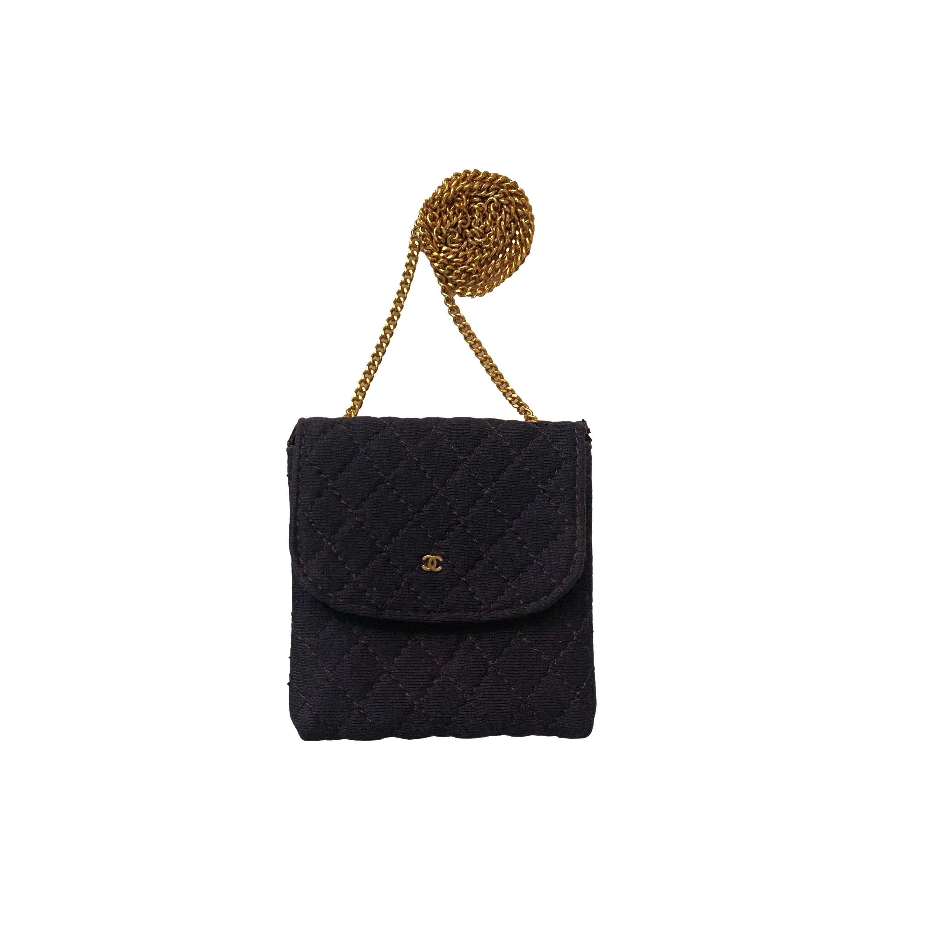Chanel Navy Quilted Micro Bag
