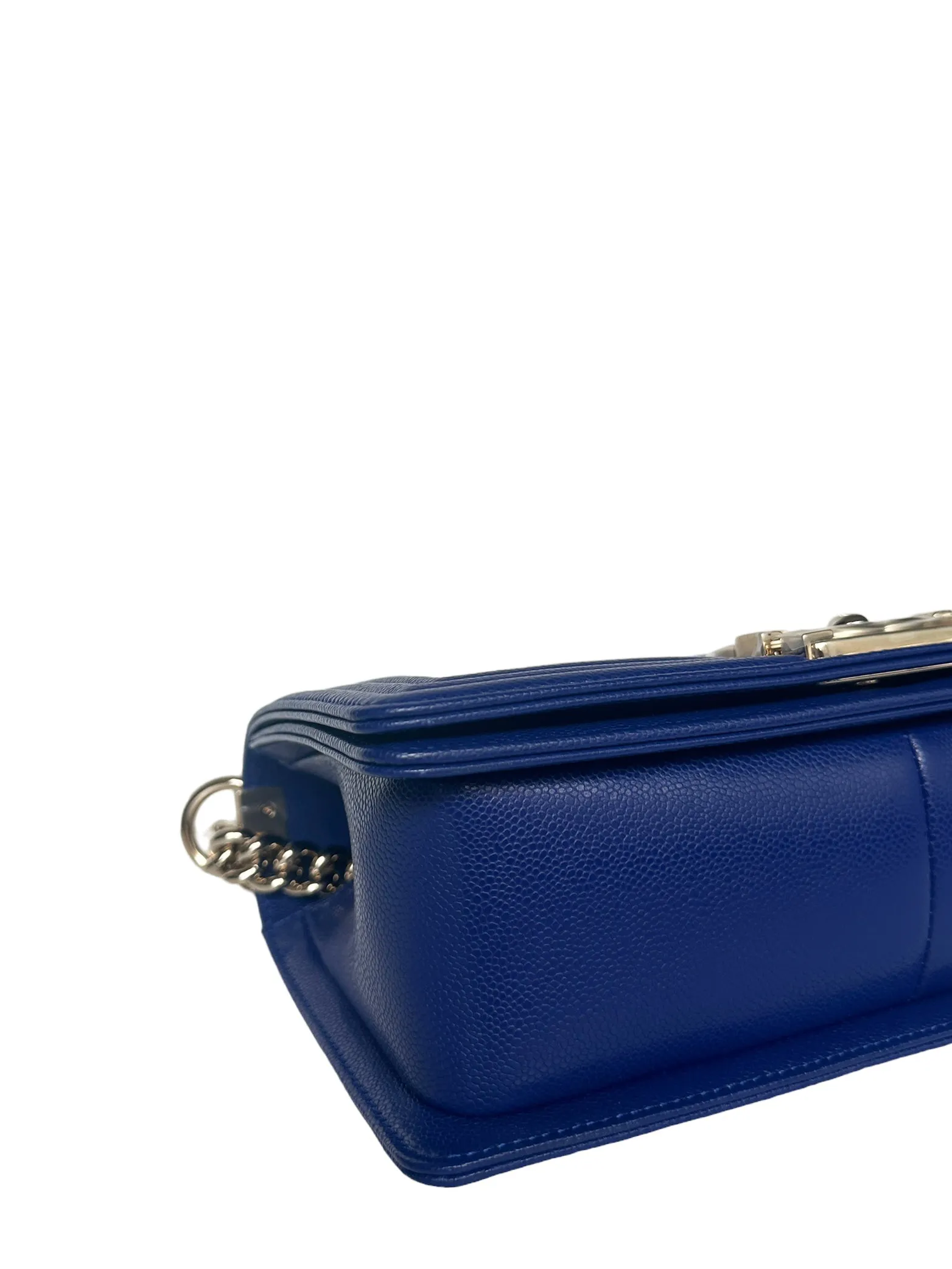 Chanel NEW Cobalt Blue Caviar Leather Quilted Medium Boy Bag