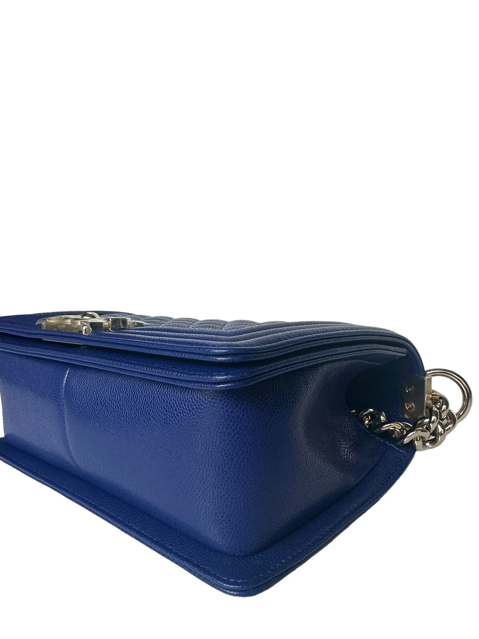 Chanel NEW Cobalt Blue Caviar Leather Quilted Medium Boy Bag