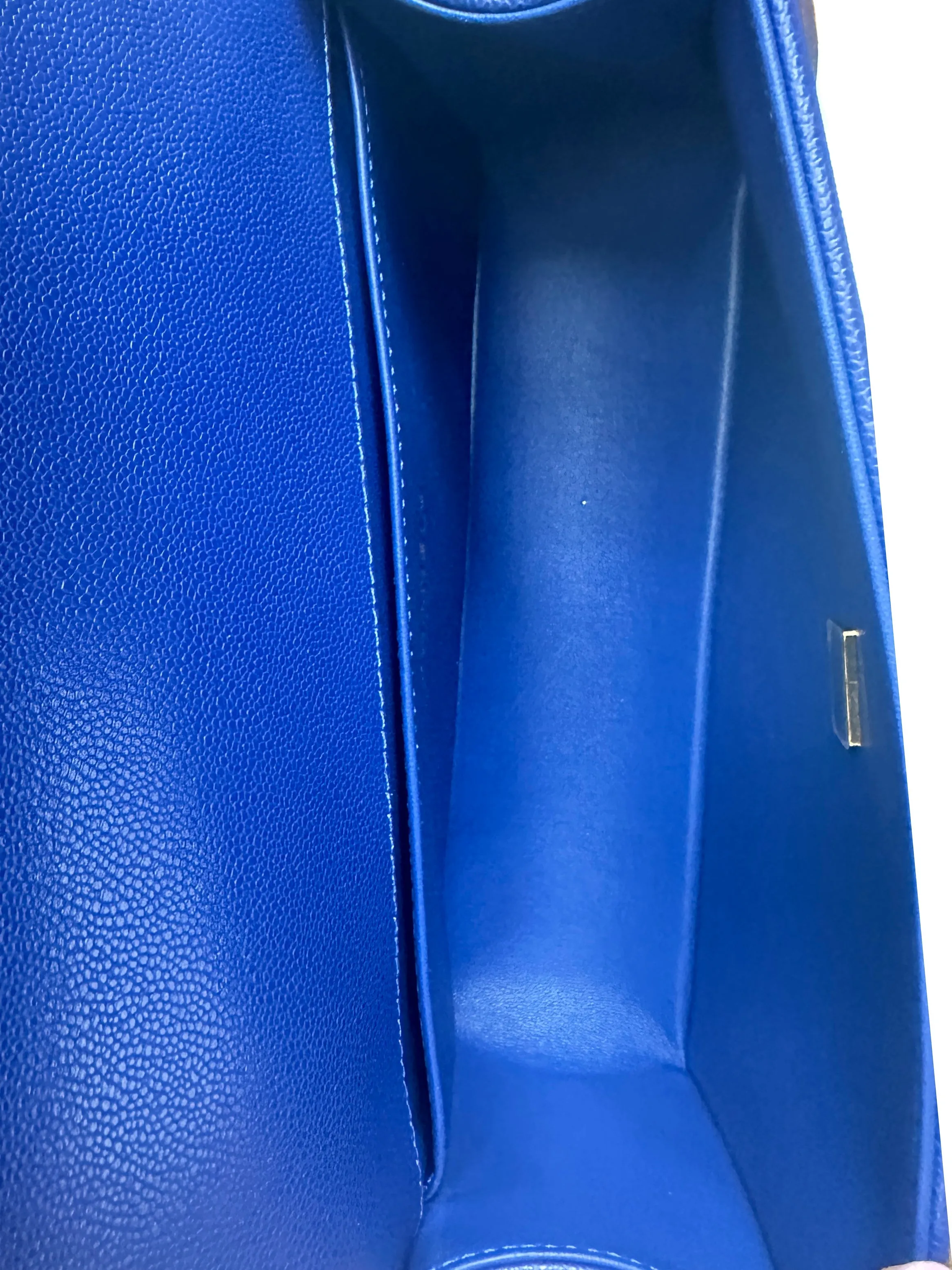 Chanel NEW Cobalt Blue Caviar Leather Quilted Medium Boy Bag