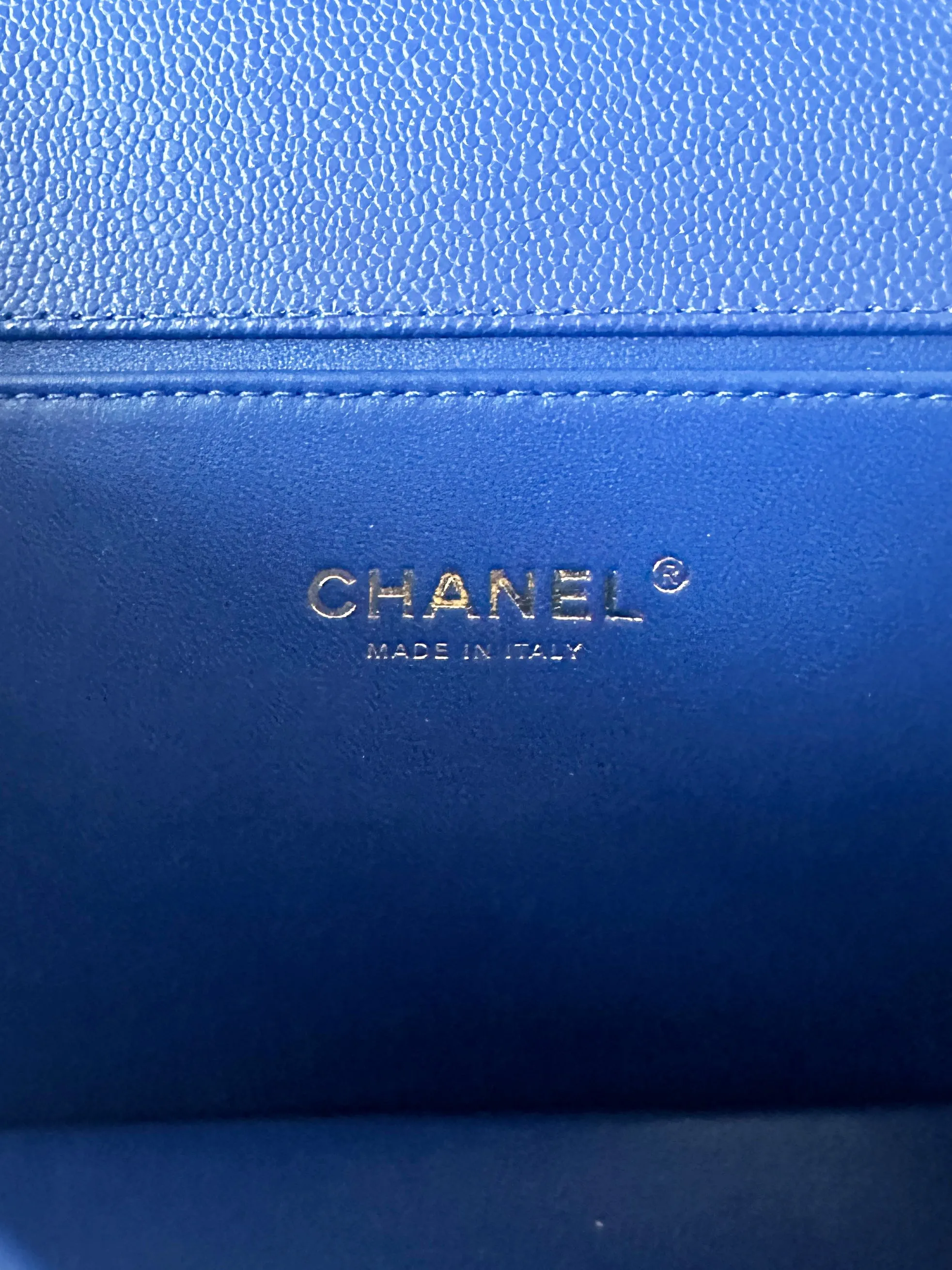Chanel NEW Cobalt Blue Caviar Leather Quilted Medium Boy Bag