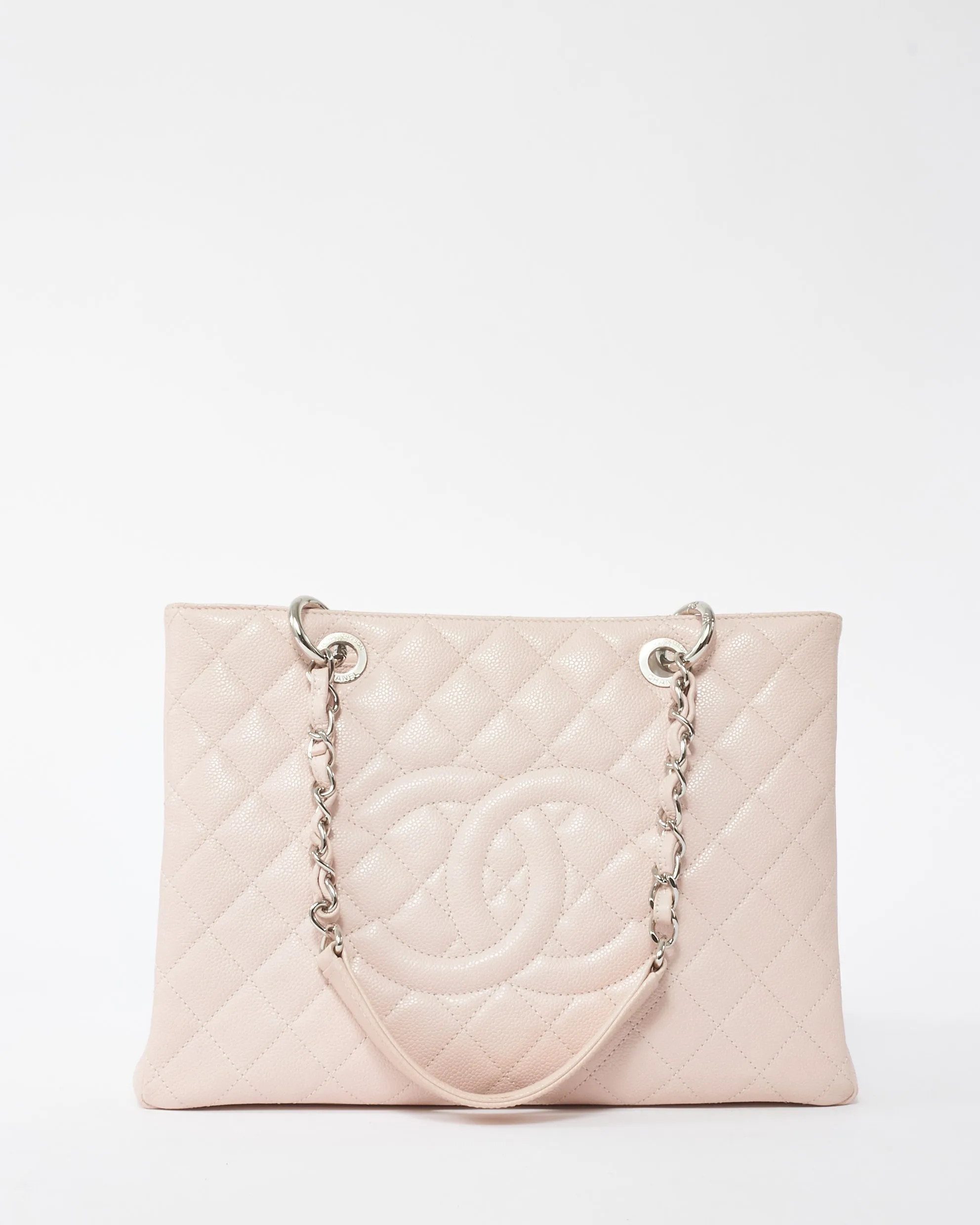 Chanel Pink Caviar Quilted GST Shopping Tote Bag