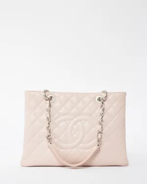 Chanel Pink Caviar Quilted GST Shopping Tote Bag