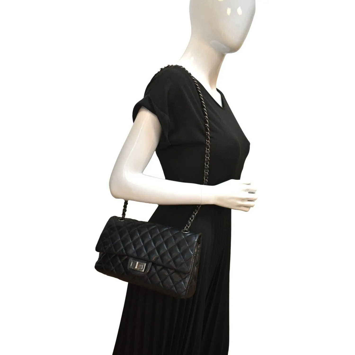 CHANEL Reissue Flap Leather Shoulder Bag Black