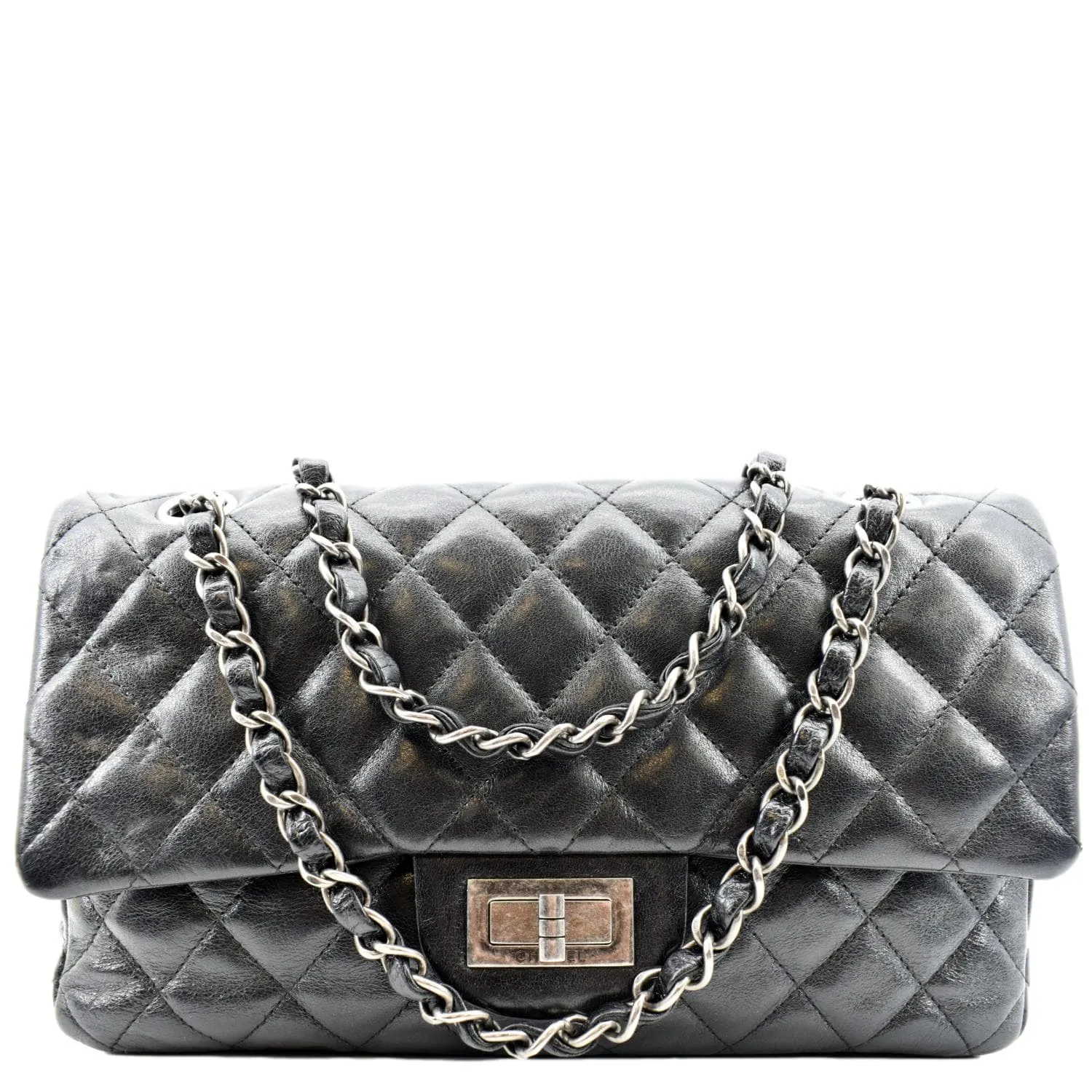 CHANEL Reissue Flap Leather Shoulder Bag Black