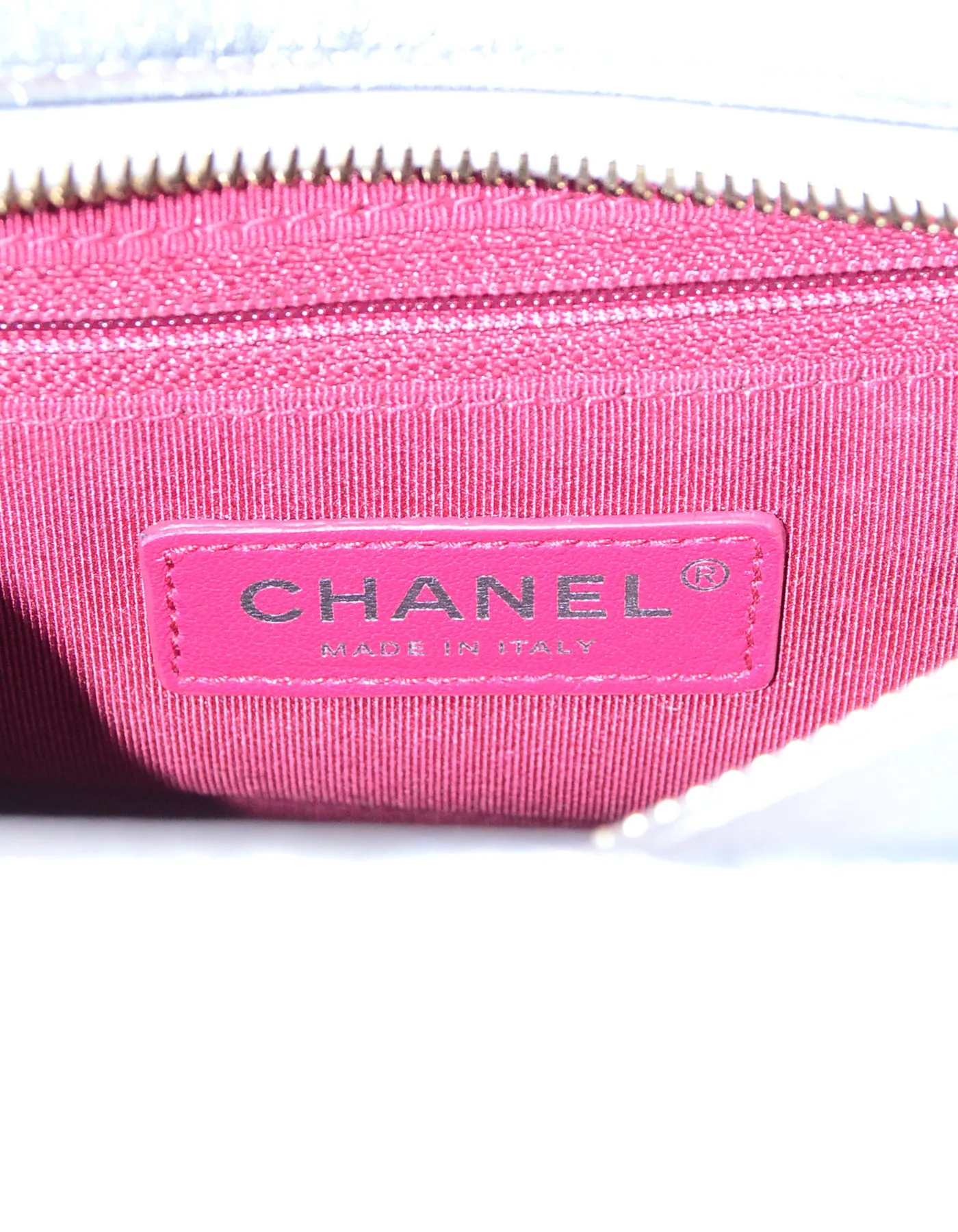 Chanel Silver Metallic Calfskin Quilted Small Gabrielle Hobo Bag