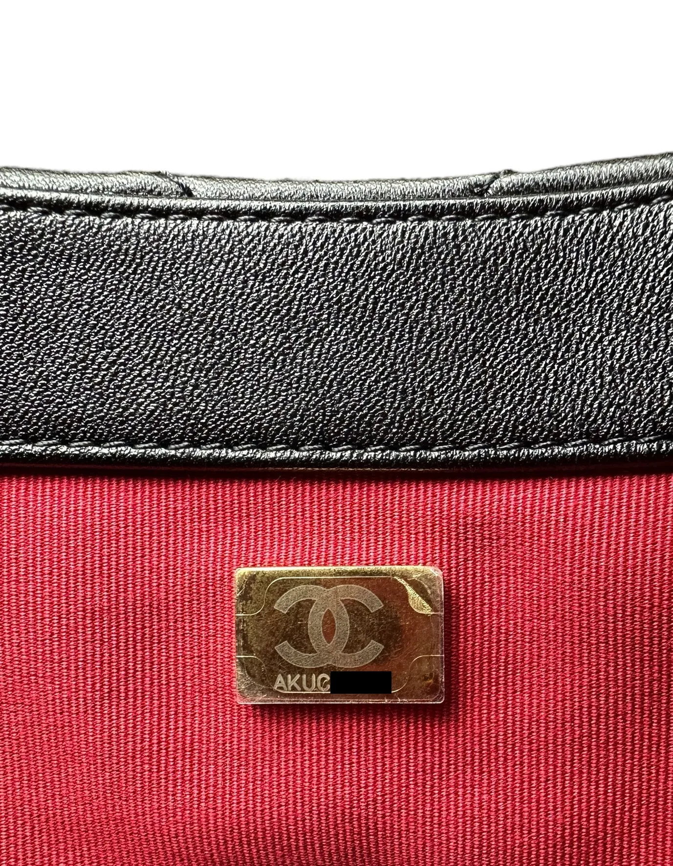 Chanel Silvertone Black Lambskin Quilted Medium 19 Bag