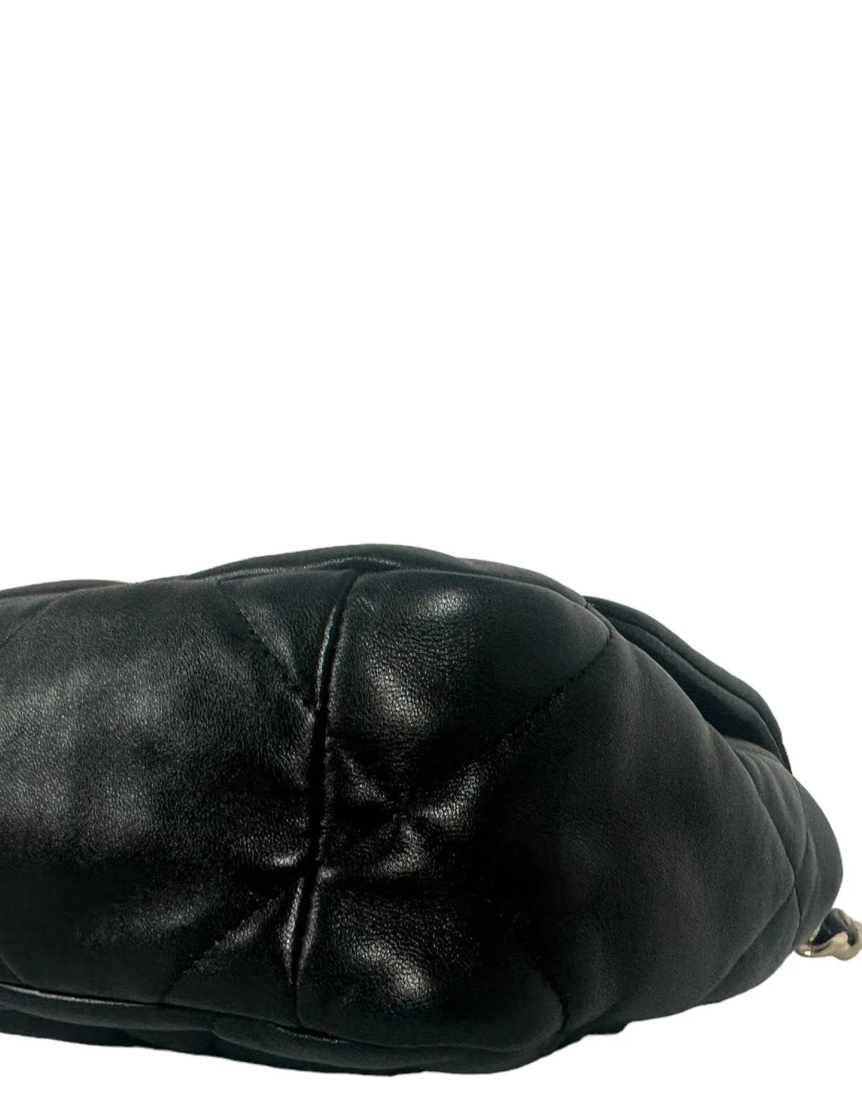 Chanel Silvertone Black Lambskin Quilted Medium 19 Bag