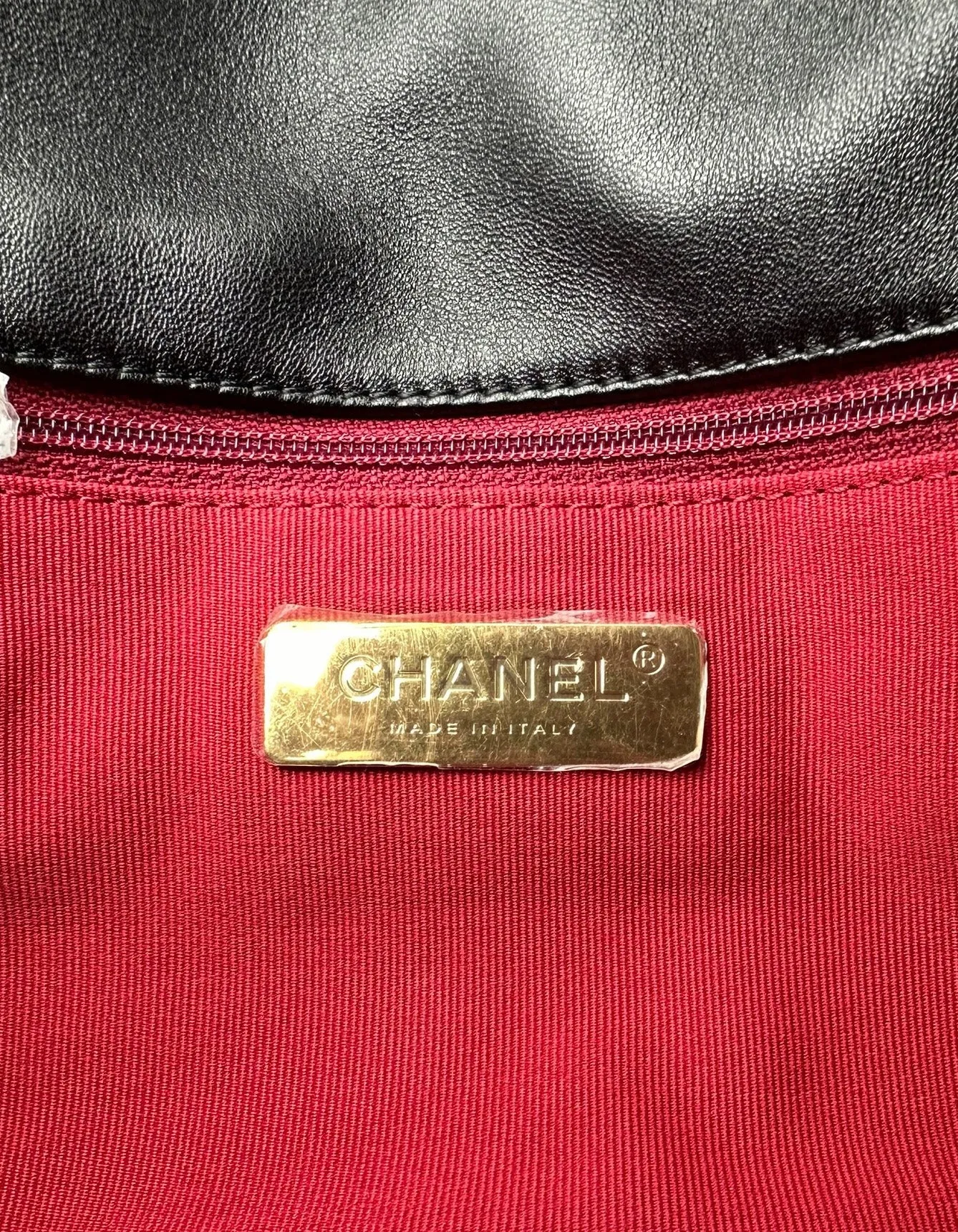 Chanel Silvertone Black Lambskin Quilted Medium 19 Bag