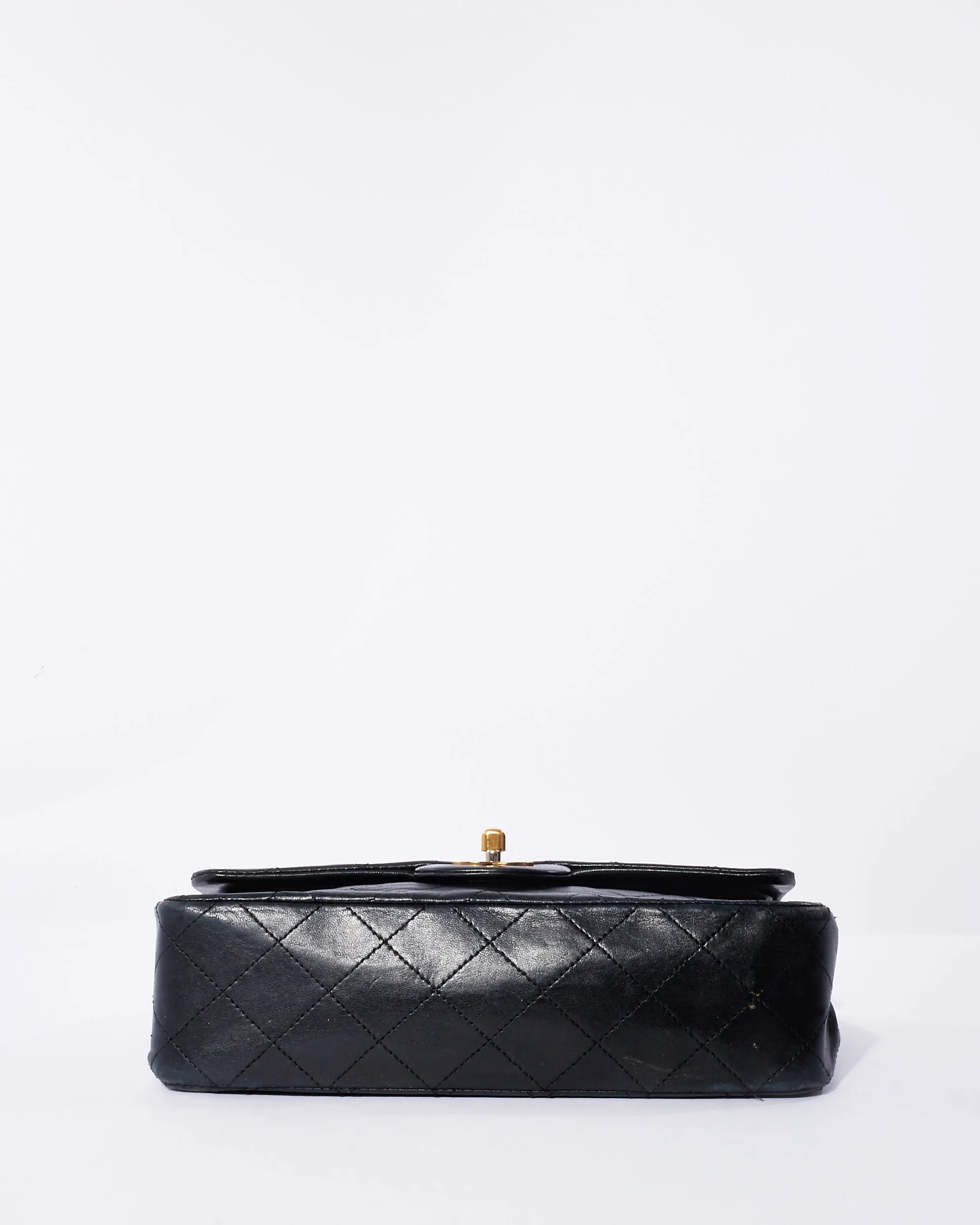 Chanel Vintage Black Lambskin Small Classic Double Flap Bag GHW
