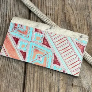 Checkbook Cover - Black & White w/ Fiesta Navajo
