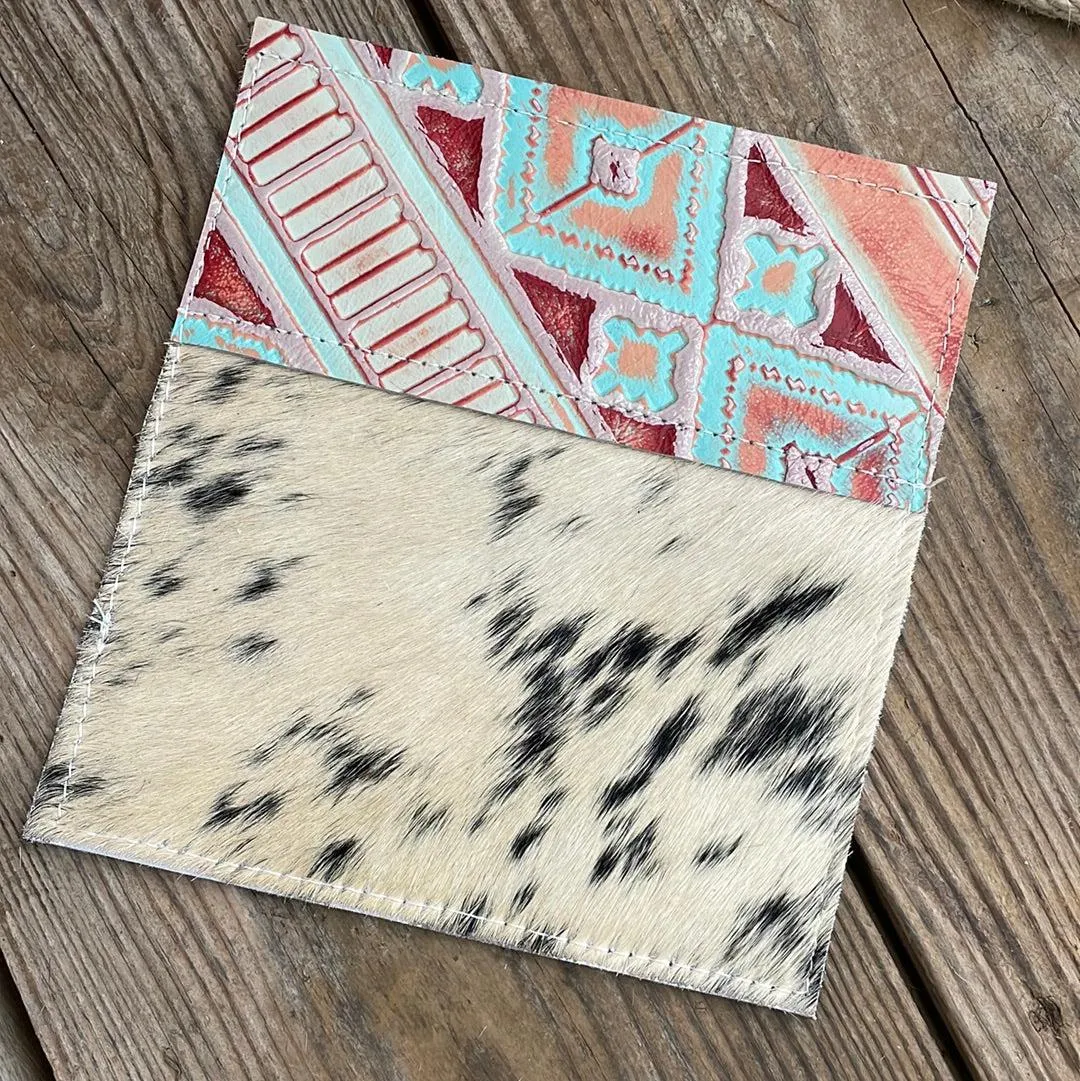 Checkbook Cover - Black & White w/ Fiesta Navajo