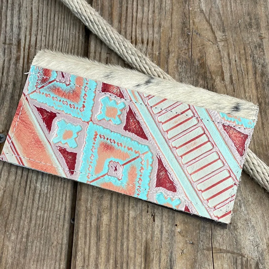 Checkbook Cover - Black & White w/ Fiesta Navajo