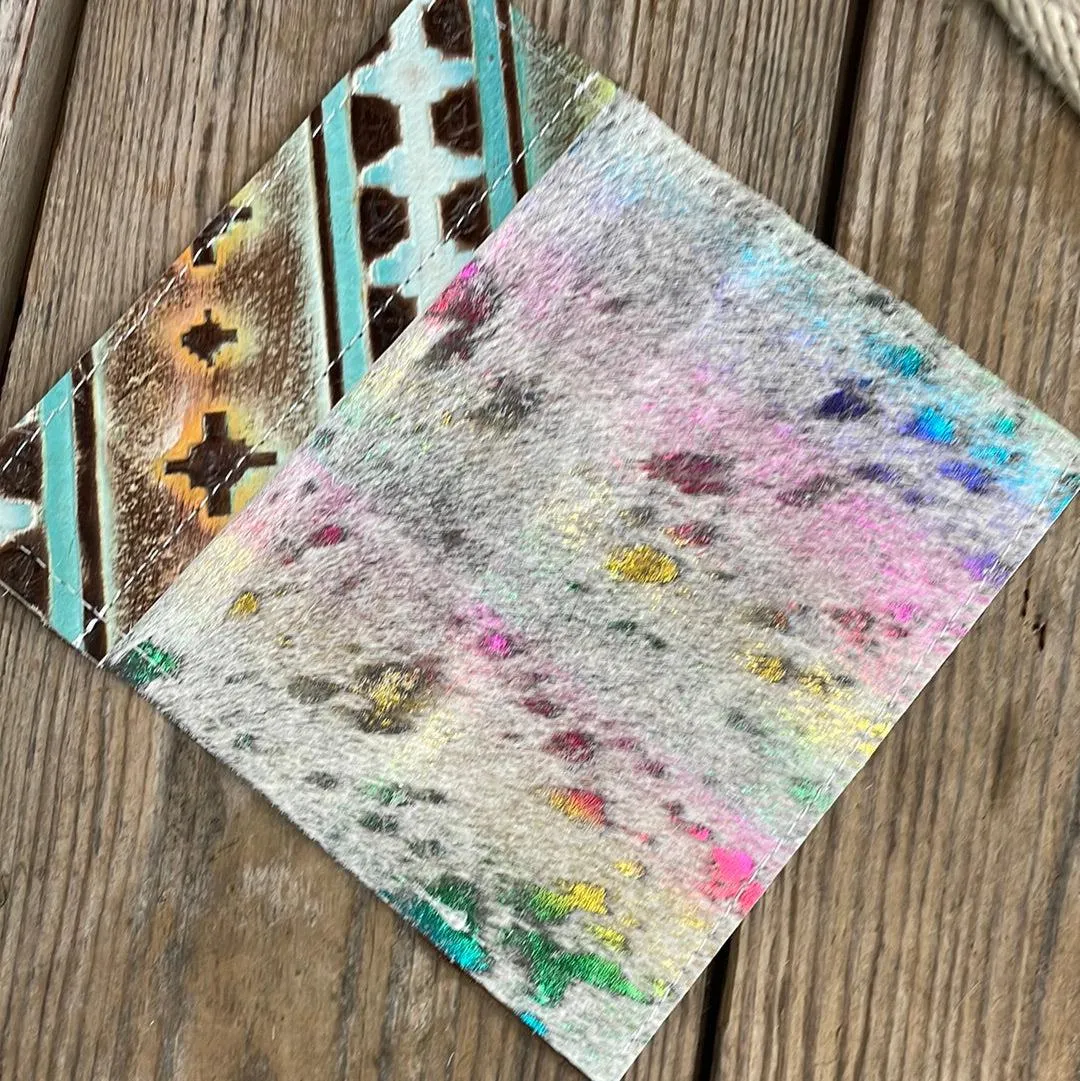 Checkbook Cover - Rainbow w/ Aurora Navajo
