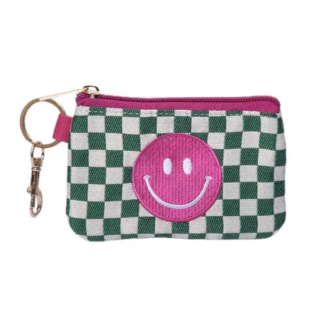Checkered Zip Wallet