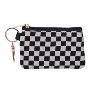 Checkered Zip Wallet
