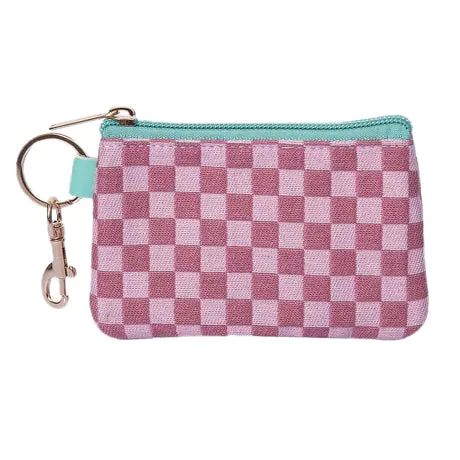 Checkered Zip Wallet