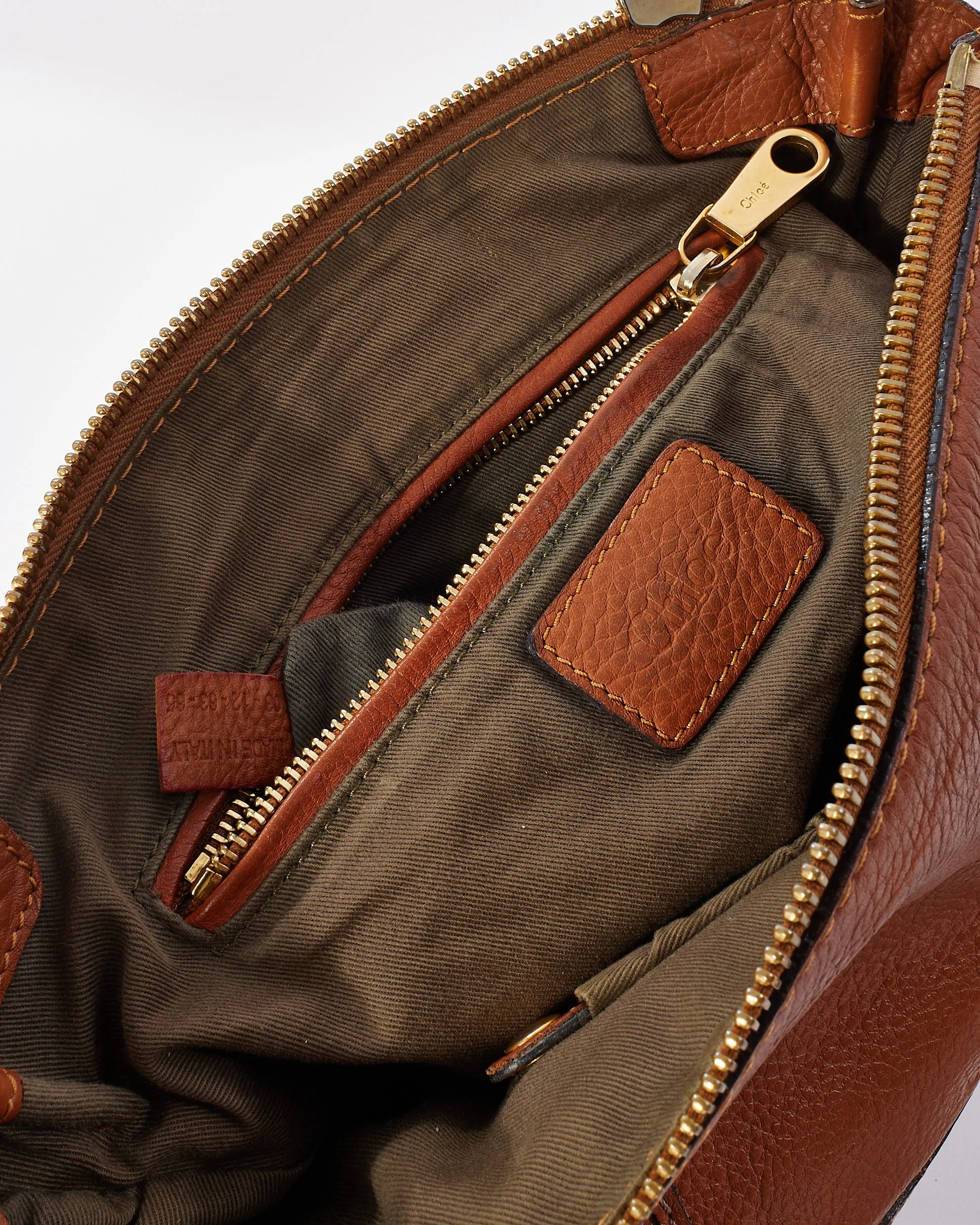Chloé Tan Leather Marcie Double Carry Bag