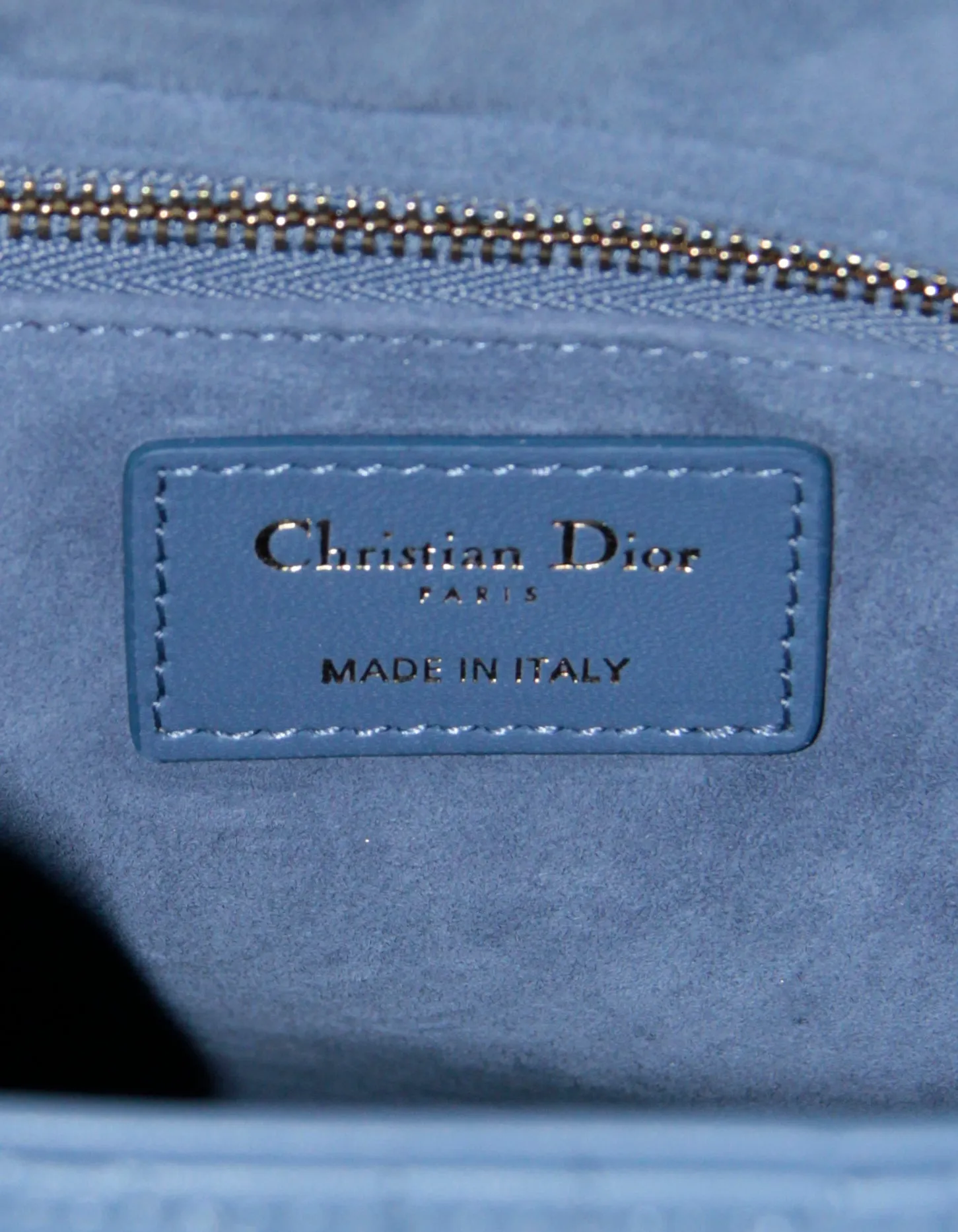Christian Dior Slate Blue Leather Cannage Quilted Medium Lady Dior Bag