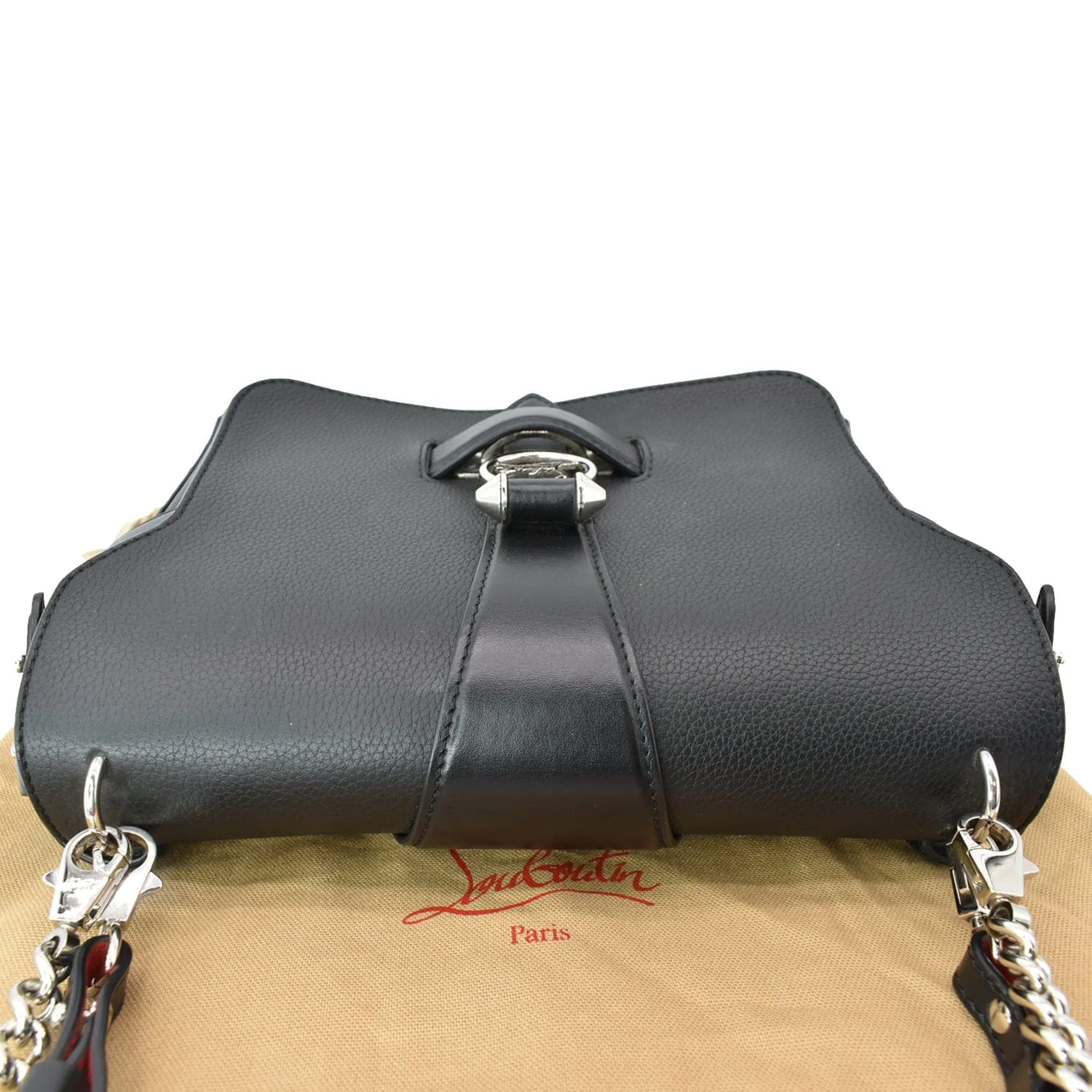 CHRISTIAN LOUBOUTIN Pebbled Small Rubylou Shoulder Bag Black
