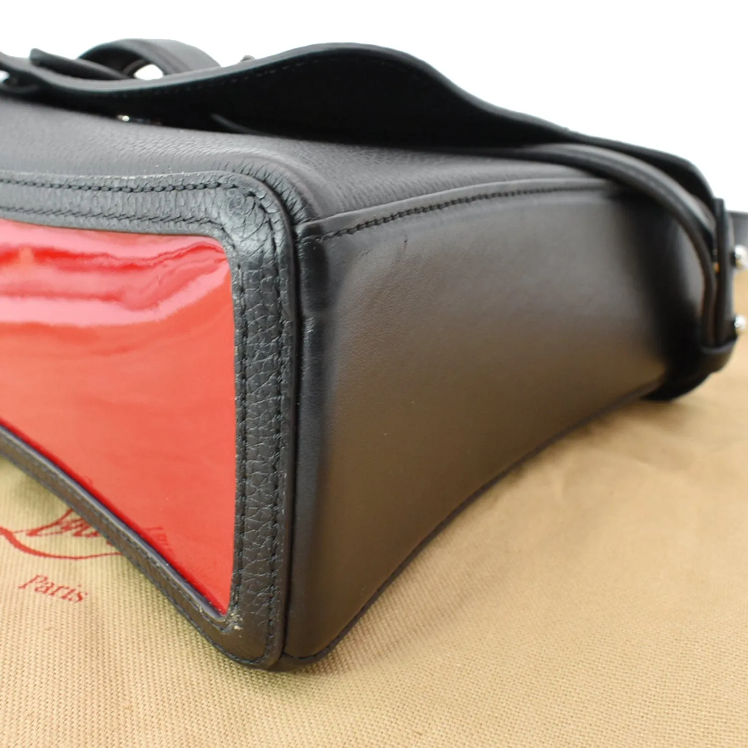 CHRISTIAN LOUBOUTIN Pebbled Small Rubylou Shoulder Bag Black