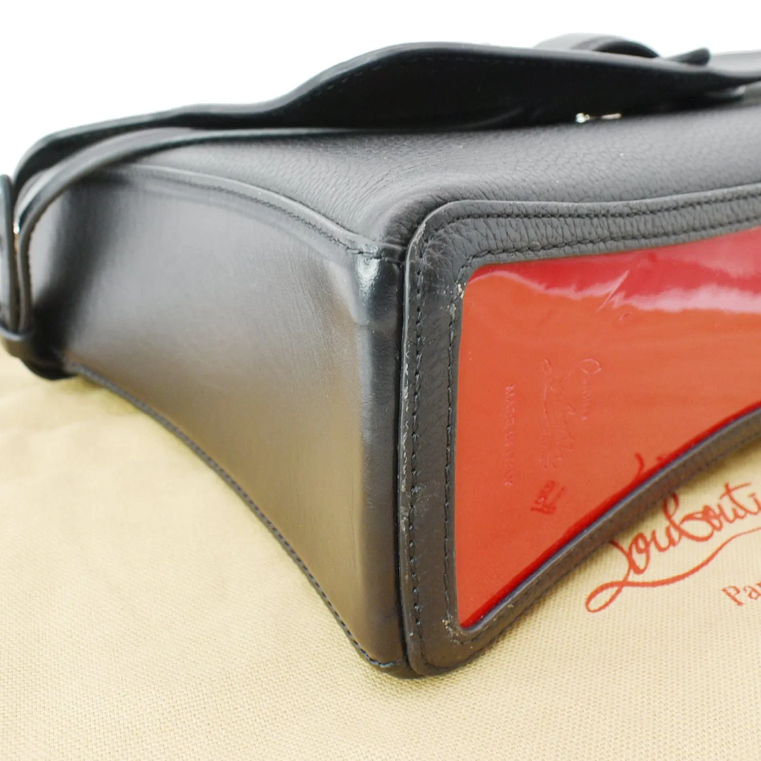 CHRISTIAN LOUBOUTIN Pebbled Small Rubylou Shoulder Bag Black