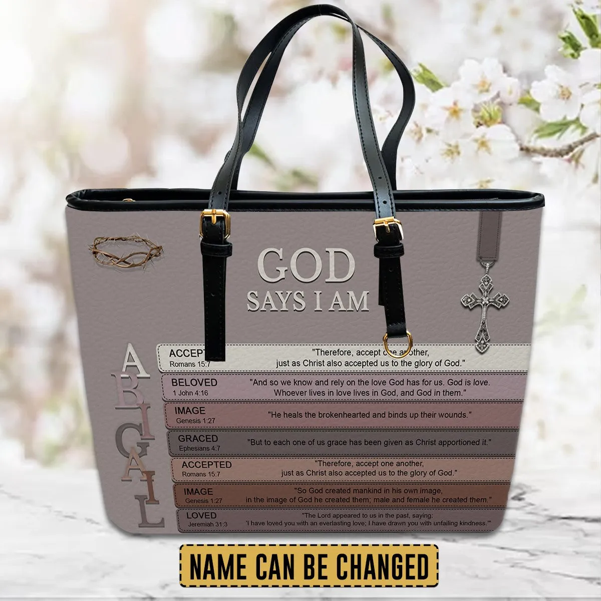 CHRISTIANARTBAG Handbag - Uncover the sacred meaning of your name - Personalized Leather Handbag, CABBBCV03030624.