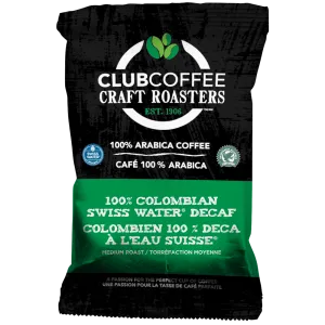 Club Coffee Craft Roasters | 100% Colombian Swiss Water Decaf | Fractional Packaging - Case of 42 x 2.5 oz Packets