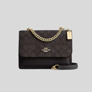 COACH Mini Klare Crossbody Bag In Signature Canvas Walnut/Black RB-CW206