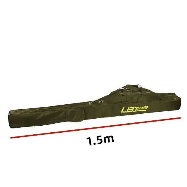 Collapsible Fishing Rod Bags, Double Layer, Large Capacity, 420D Oxford Cloth, Sea Fishing Tackle, Foldable Package, 1m, 1.5m