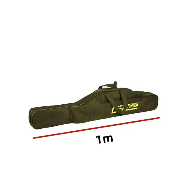 Collapsible Fishing Rod Bags, Double Layer, Large Capacity, 420D Oxford Cloth, Sea Fishing Tackle, Foldable Package, 1m, 1.5m