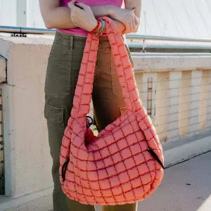CORALOVERSIZED HOBO QUILTED TOTE
