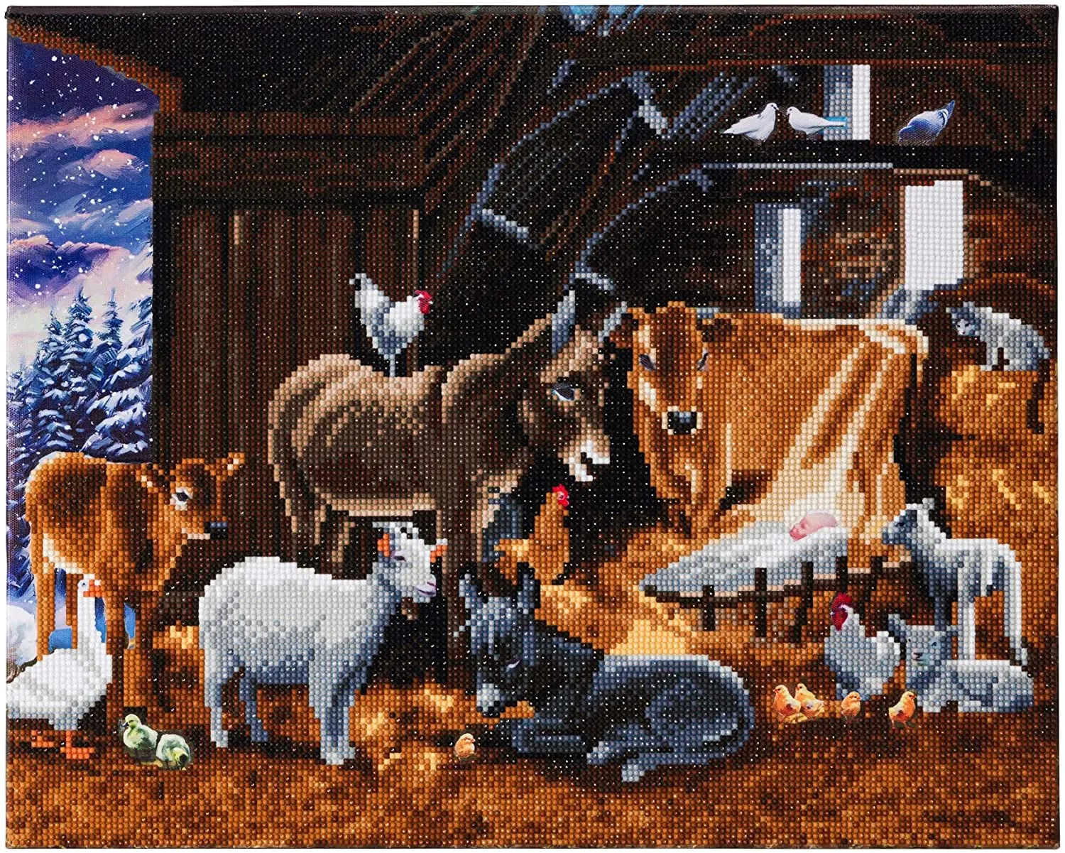 Craft Buddy Crystal Art Kit  Nativity Farm 40 x 50cm Pre-Framed 5D Art Kit