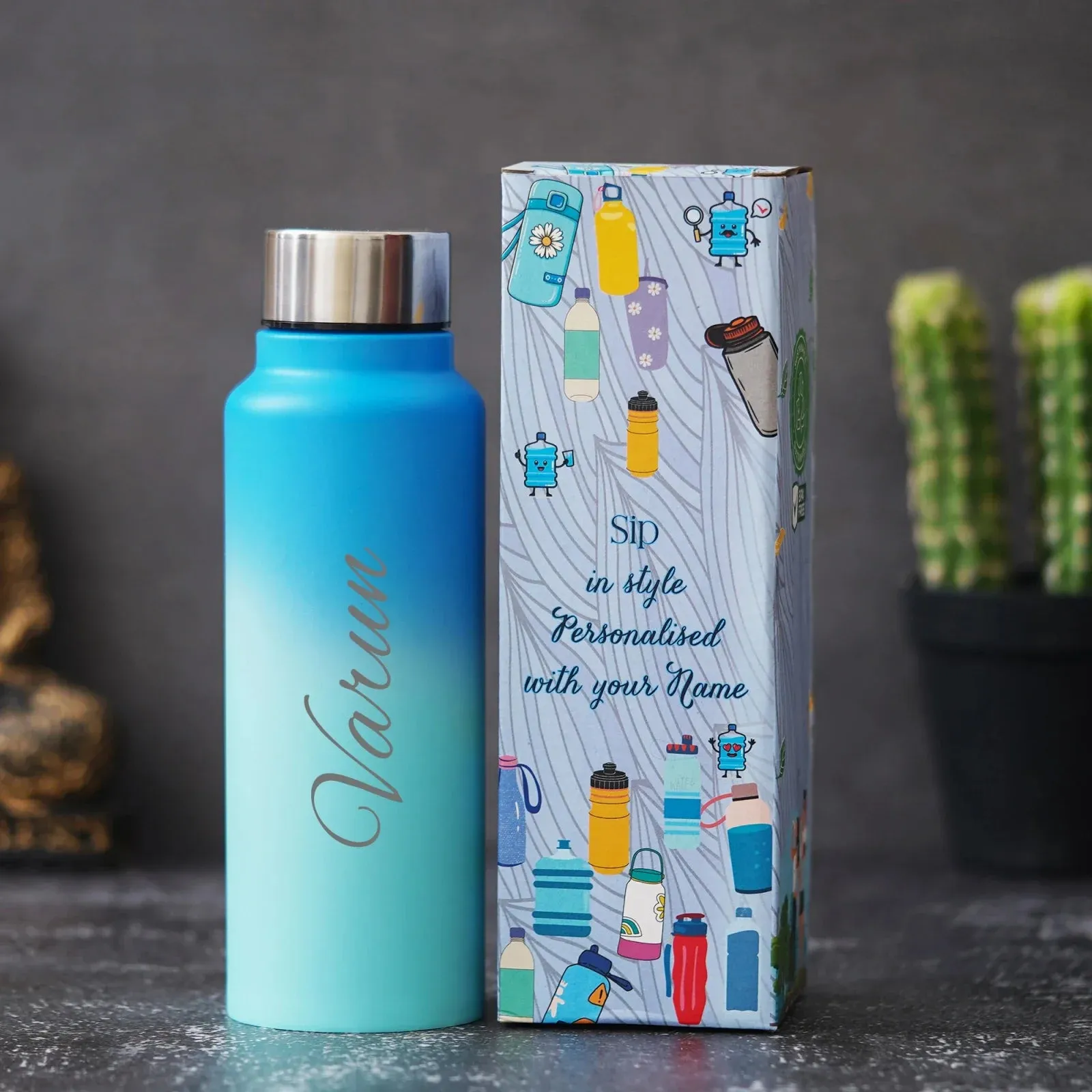 Customized Men's 3 Pcs Combo with Classic Bottle - Blue